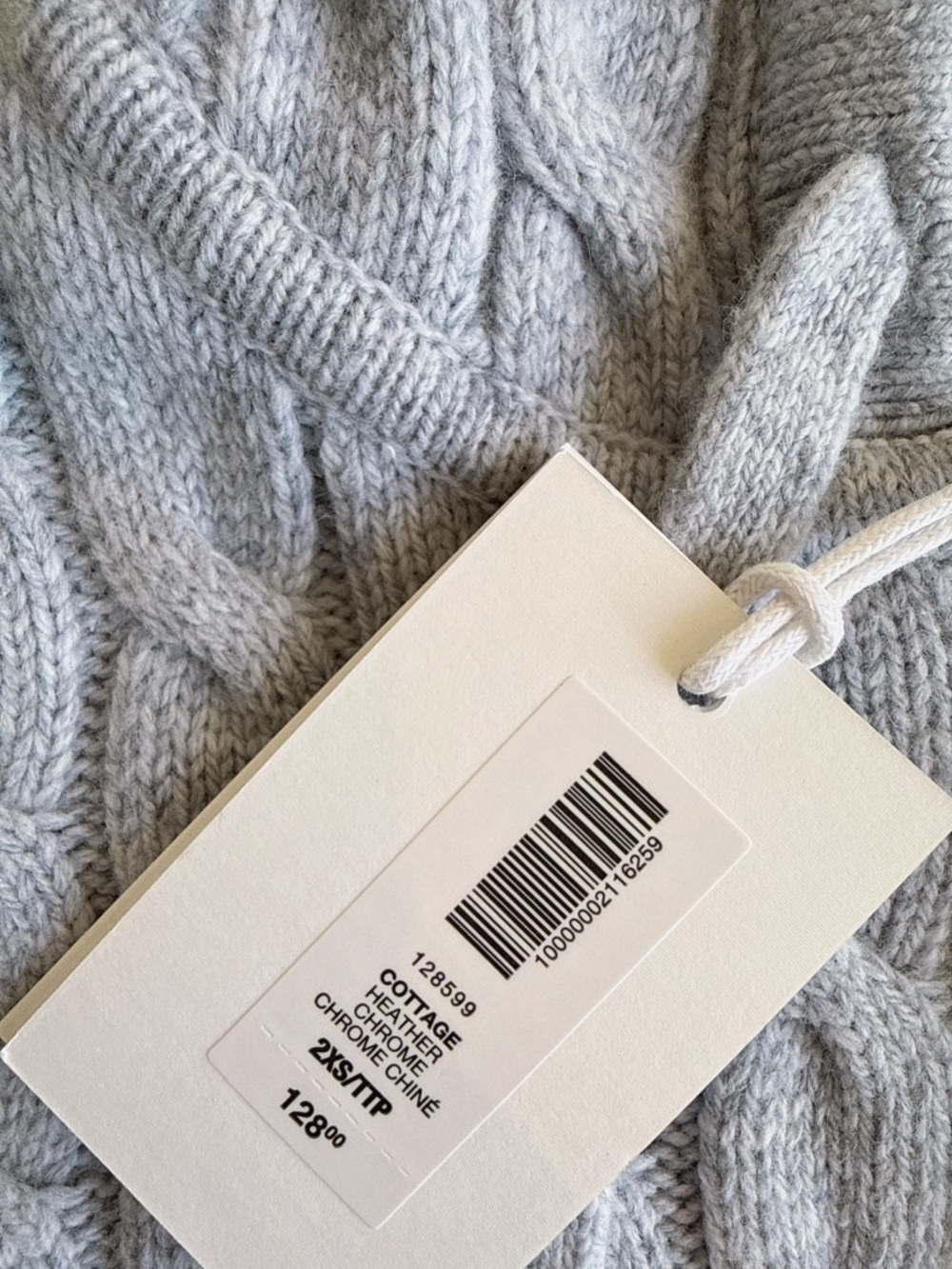 NWT 128599 Aritzia Sunday best cottage heather Chrome XXS sweater cardigan - Picture 2 of 5